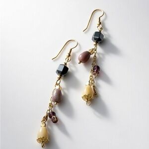 New magnetic Healing Gold and Black Dangle Earrings